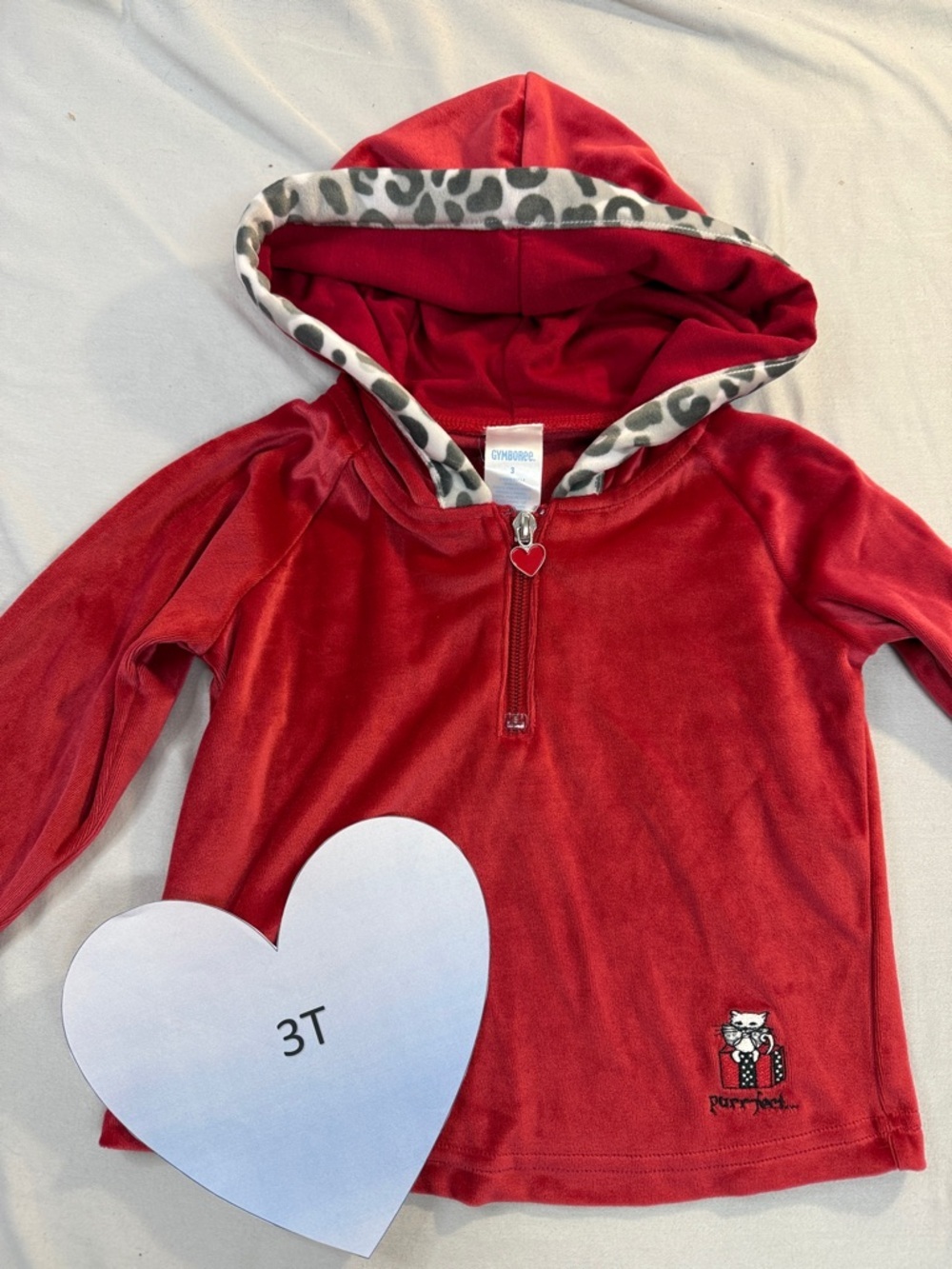 Gymboree - super soft velour pullover hoodie. Size 3